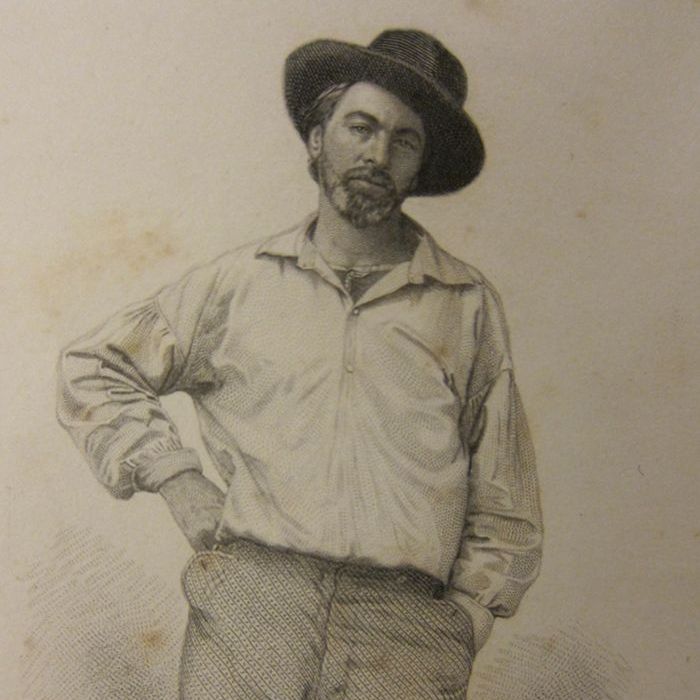Drawing of a middle aged Walt, wearing a hat and casual clothing.