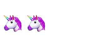 2 emojis de unicornio.