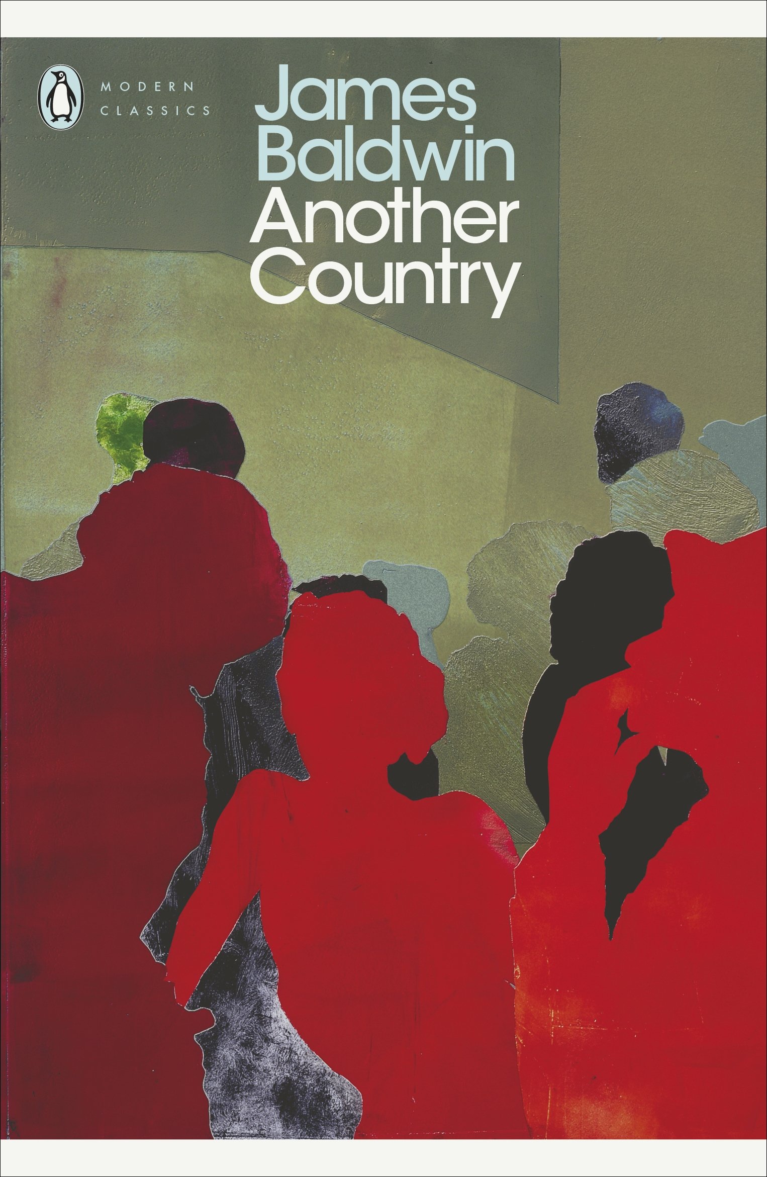 Book cover featuring abstract art of figures in red and other behind in dark colors.