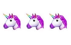 3 unicorn emojis