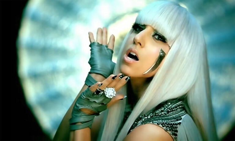 Still of Lady Gaga in her "Poker Face" music video.
