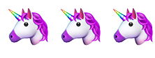 1 emoji de cabeza de unicornio con melena morada