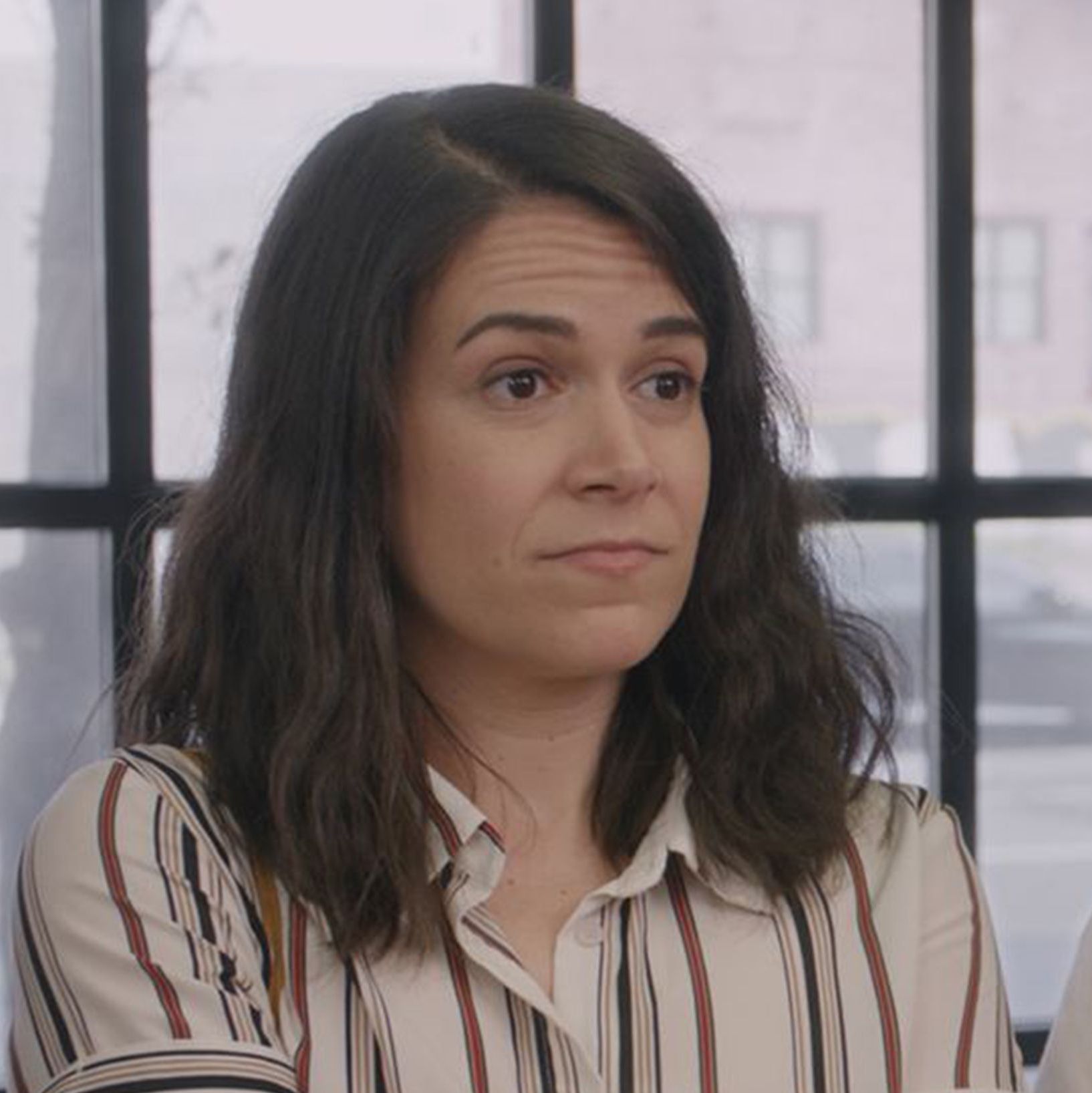 abbi abrams blue dress Broad City] Abbi buys an expensive blue dress, intending to return it.  Looks like she missed the return date because the dress pops up every time  she attends a special occasion. :