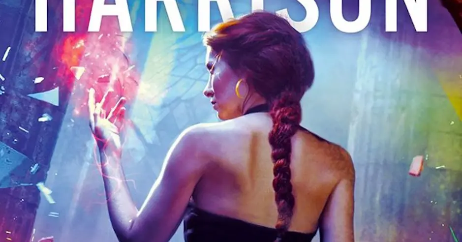 Illustration of the back of Ivy as she has a glowinr red hand she looks at.