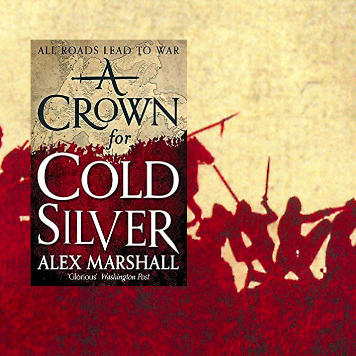 Image of the book cover against the background that has the silouhette of warriors fighting in red.