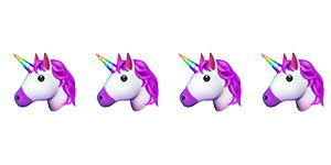 4 unicorn emojis