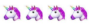 2 emojis de unicornio.