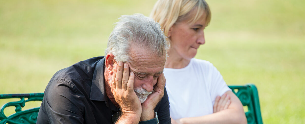 Senior couple having problems.