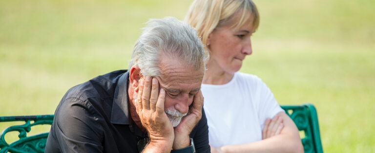 Senior couple having problems.