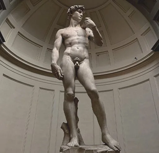 A picture of Michelangelo´s statue of David.