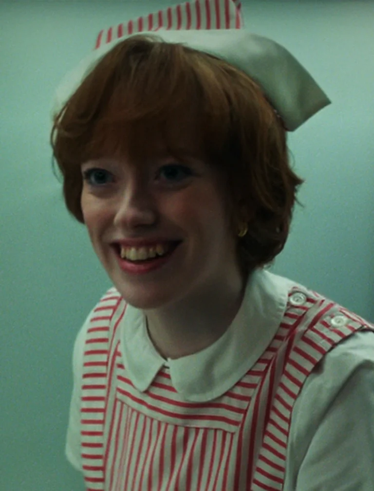 Vickie Dunne as a candy striper in Stranger Things Season 5.